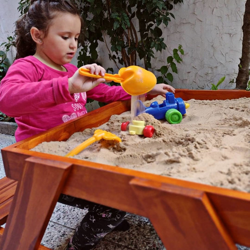 Imagen 6 de 8 de Mesa Arenera Infantil De Madera Pintado