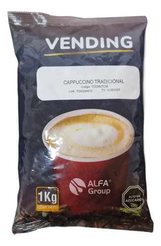 Capuccino Tradicional Vending Para Maquinas De Cafe 1kg