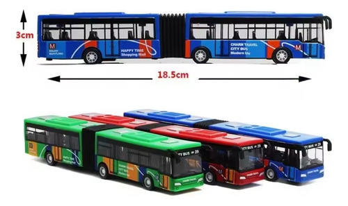 Autobus A Escala 1:64 Die Cast Turístico Metrobus City Bus Azul