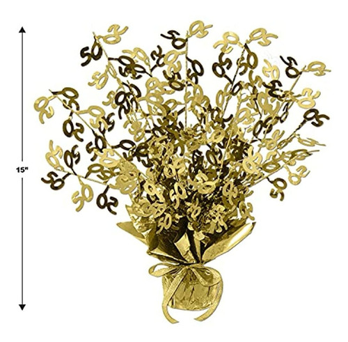 Beistle 2 Piezas De Plástico Metálico Gold Gleam ?n Burst 50