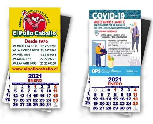 50 Calendarios Magnéticos Personalizados