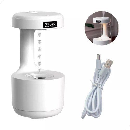 Umidificador De Ar Difusor Perfume Água Q Sobe Relógio 800ml Cor Branco 110v/220v