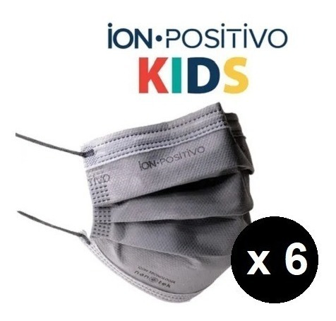 Imagen 4 de 4 de Combo Familiar Barbijos Gris / Black / Kid Ion Pos
