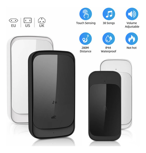 Campainha Com Sensor De Longa Distância Sem Fio - White Eu