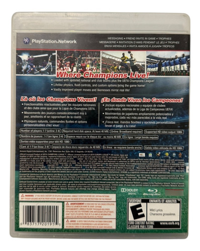 Pes Pro Evolution Soccer 2010 Para Playstation 3 Físico (Usado)