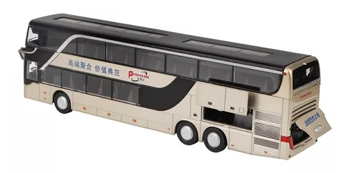 Juguete modelo de autobús de dos pisos de aleación de 8 - puerta que se  puede abrir, sonido ligero, tirar hacia atrás Amarillo perfke Juguete de  coche fundido a troquel