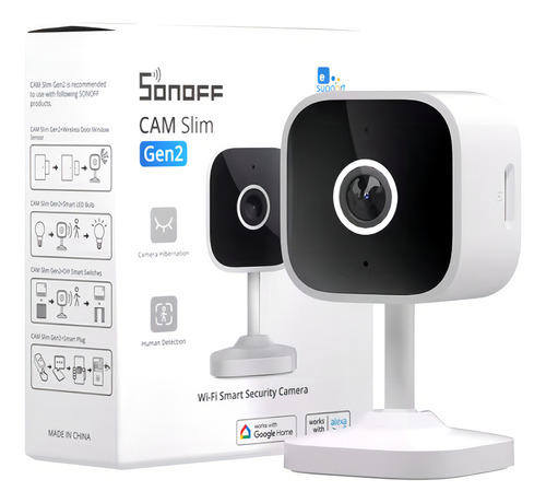 Cámara Sonoff Cam Slim R2 Revision 2 2025 con Wi-Fi Alexa, color blanco