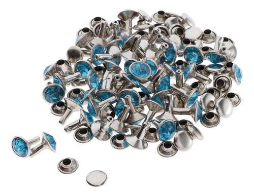 100 Piezas De Remaches De Metal Y Diamantes De Imitación De