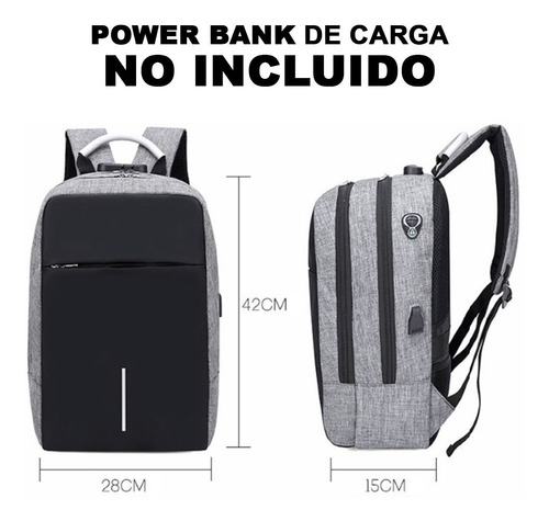 Imagen 3 de 10 de Mochila Urbana Escolar Porta Notebook Unisex Con Puerto Usb
