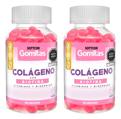 Colágeno Para Adultos Gomitas Sottcor 100g Chicle X2