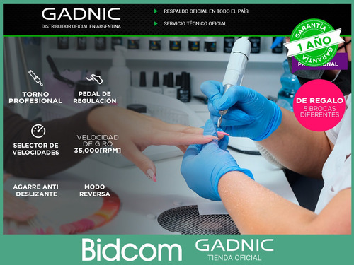 Torno Para Uñas De Mano Profesional Manicura Pedicuria + Kit