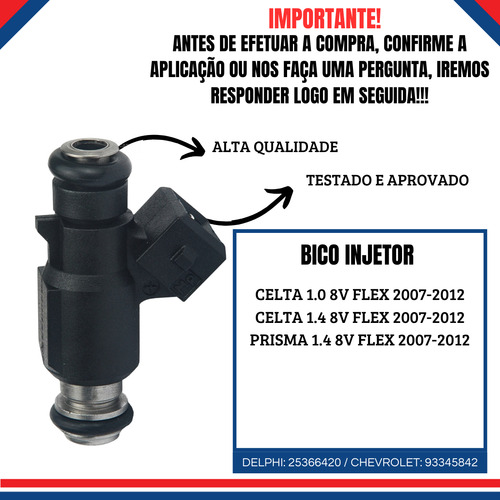 Bico Injetor Celta Prisma 1.0 1.4 8v Flex Delphi 2007 Á 2012