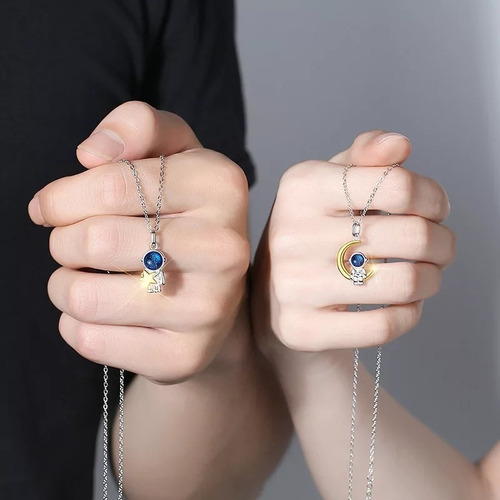 Collares De Parejas Luna Estrella Regalo Novios Día Del Amor