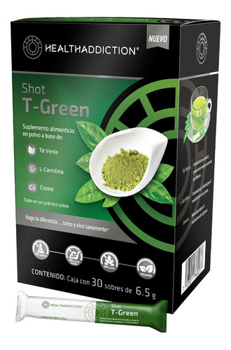 Té Verde Healthaddiction Shot T-green 30 Sobres De 65g