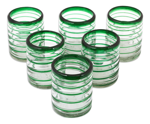 Novica Vasos Artesanales Soplados A Mano De Vidrio Reciclado