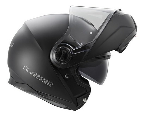 Casco  Ls2 Strobe 325 Solid Negro Rebatible Vera Motos