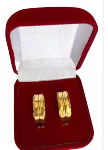 Par De Alianças Luxo 8mm Compromisso - Banhado A Ouro 18k