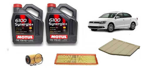 Kit 3 Filtros Vw Vento 2.5 +8 L Motul 10w40 Semi Sintético 