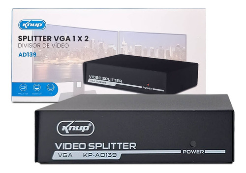 Splitter Divisor De Vídeo Multiplicador Entradas Vga 1x2