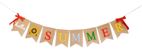 Mandala Crafts Arpillera Hello Summer Banner Para Decoracion