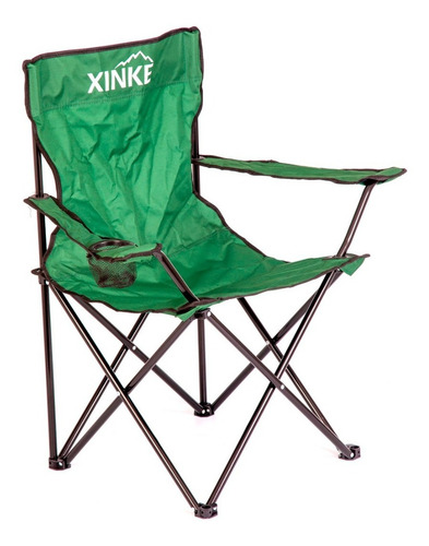 Silla Sillon Plegable Camping Playa Porta Vaso Modelo3 Color Verde Oscuro
