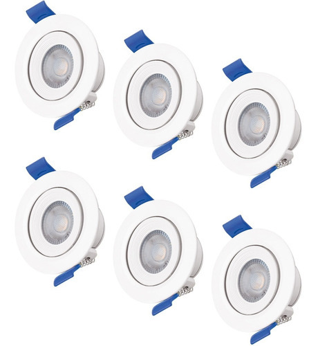 Luminarios Redondos Empotrables 7w Pack 6 Aksi Luz Cálida Color Blanco