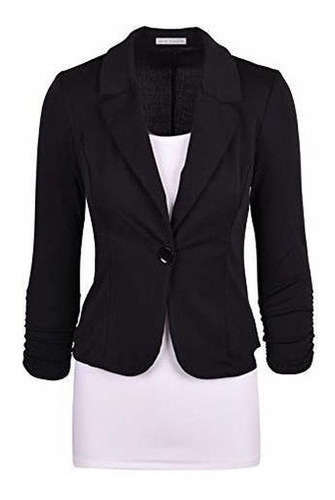 Auline Collection Mujer Casual De Trabajo Blazer De Punto Co