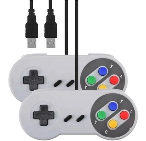 Kit 2controle Joystick Usb Pc Modelo Super Nintendo Envio Já