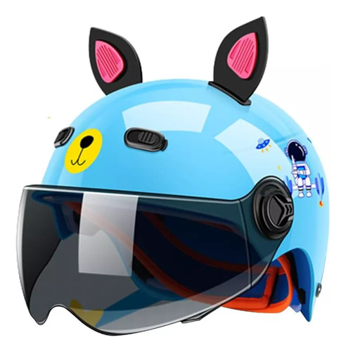 Lindo Casco De Moto Para Niños Con Orejas De Gato