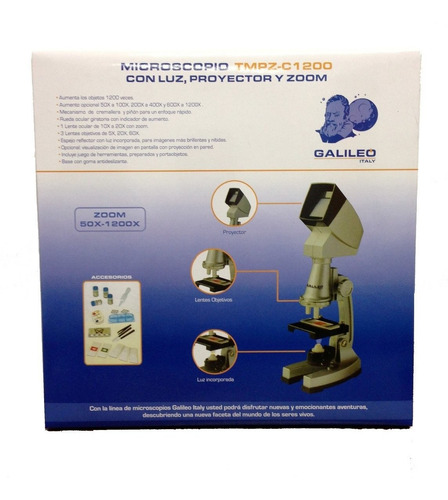 Imagen 5 de 6 de Microscopio Galileo Tmpz-c1200 Con Luz Proyector Y Zoom1200x