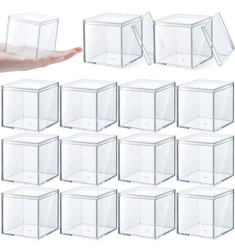 Caja Cuadrada De Plástico Acrílico Transparente, Pequeña 