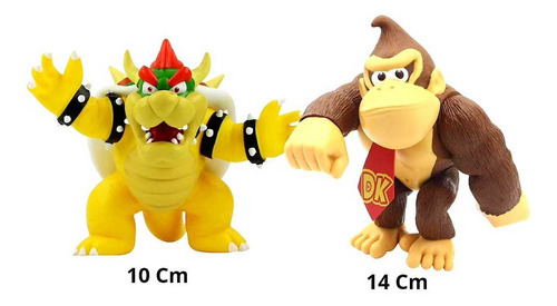 Kit - 2 Boneco Super Mário - Koopa - Donk Kong 