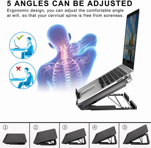 Imagen 4 de 10 de Laptops Bases Enfriador 6 Ventiladores Para 12-17 Usb Dual
