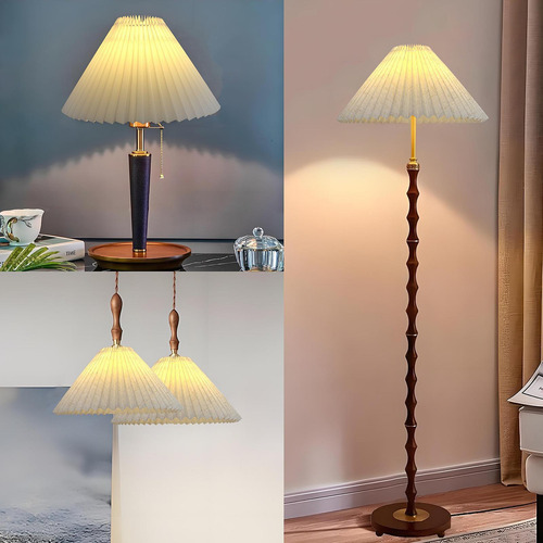 Abajur Plissado Para Lustre, Fácil Montagem, Base Linho
