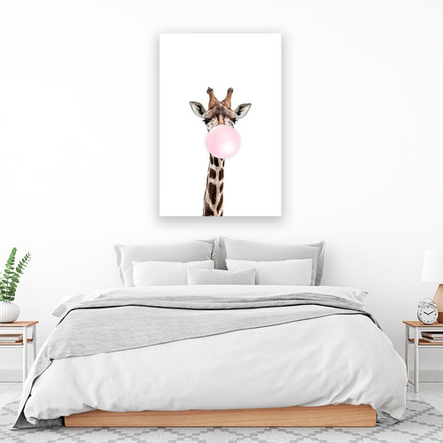 Imagen 9 de 9 de Cuadro Decorativo Canvas Artisticas Jirafa Con Chicle