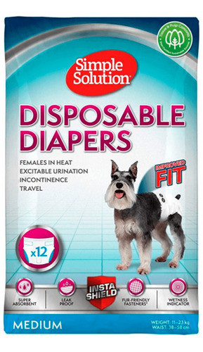 Pañales Desechables Para Perros Talla M Vet´s Best 12un