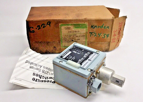 Ge Cr127b15 New Pressure Switch 115v Ac/dc 1-75psi Nema Ccb