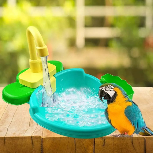 Tina Automática De Loros Con Ducha, Bonita Y Divertido