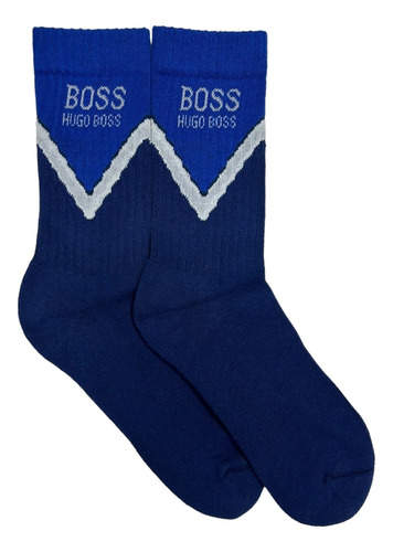 Calceta Hugo Boss Design Azul / Blanco Algodón Soft 1 Pack