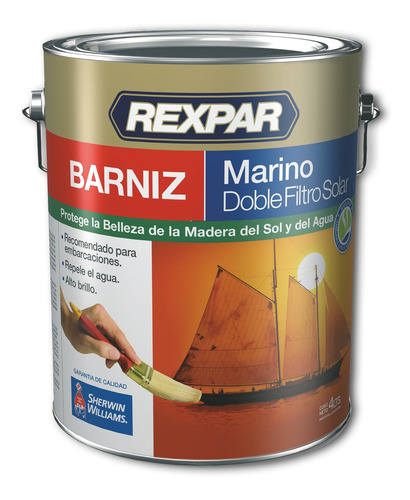 Pinturas Sherwin Williams Rexpar Barniz Marino Satin 4 Lts