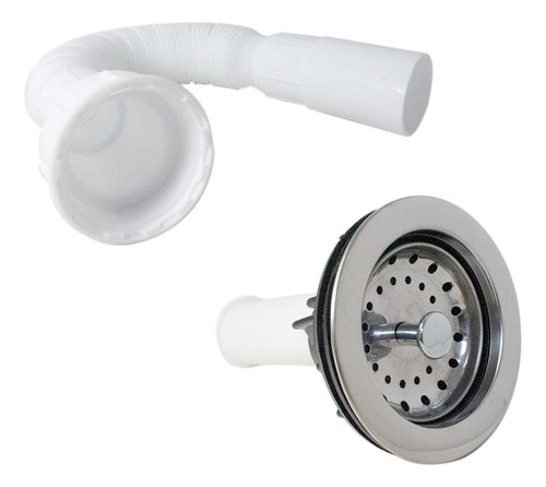 Tarja Acero Inoxidable C/ Escurridor Izq C/accesorios Ekon Color Plateado