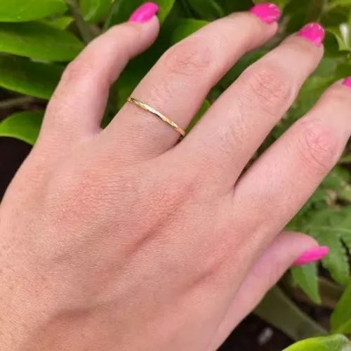 Aliança Casamento Fina 1mm Em Ouro Tradicional Amarelo