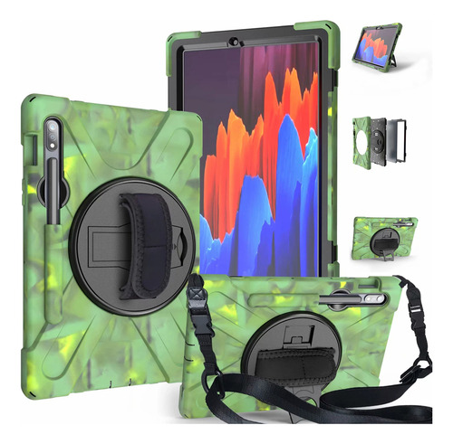 Fundas Para Tableta Tab S7 Fe Para Samsung Galaxy Tab S8 S7 Plus S8 Plus, Funda T730 X800 T970, Funda Giratoria Y Dura Para Pc, Soporte De Silicona