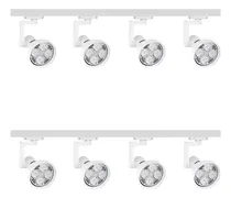 Comprar Lámpara 8 Focos Par30 Luz Cálida\u002Fblanca +2 Riel 1mt + Unión