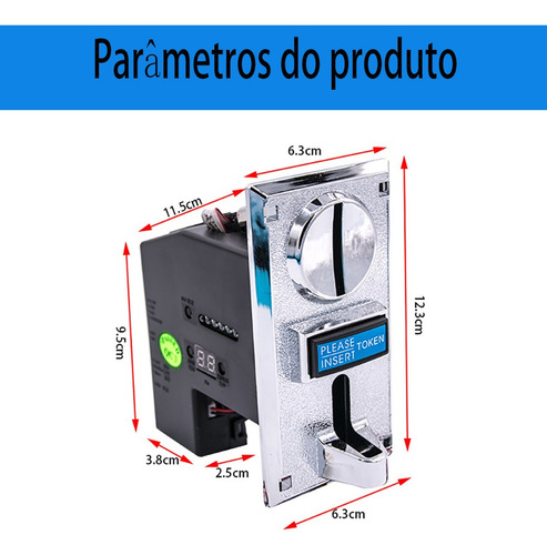 Digital Multi Moedas Fliperama Arcade Moedeiro Eletrônico