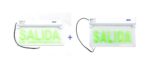 Kit Cartel Led Sica Leyenda Salida + Salida De Emergencia  