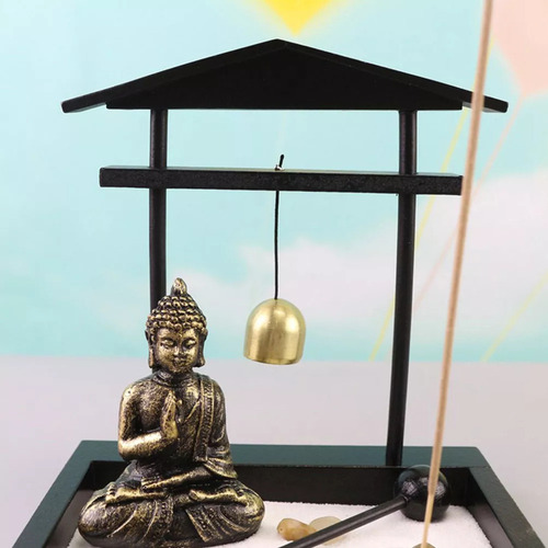 New,, Escritorio Rústico Con Estatua De Buda Zen Para Jardín