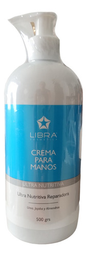 5 Crema Para Manos Ultra Nutritiva 500gr. - Libra Cosmetica Fragancia Suave