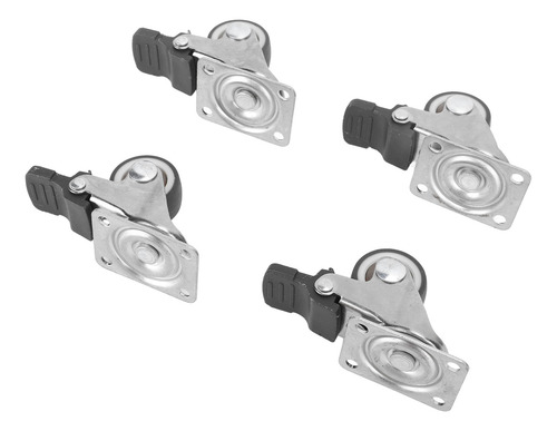 4 Ruedas Giratorias Pequeñas De Caucho De Acero De 1 Pulgada