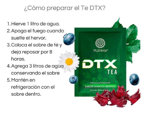 Plennia Dtx Tea Formula Antioxidante 5 Sobres 8gr C/u
